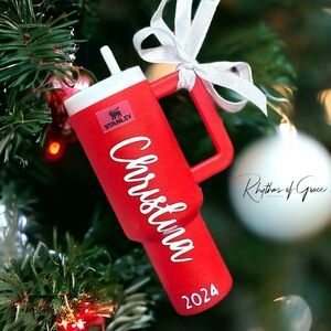 Personalized Christmas Ornaments: Mini Stanley Cup Ornaments. Cash Holder.